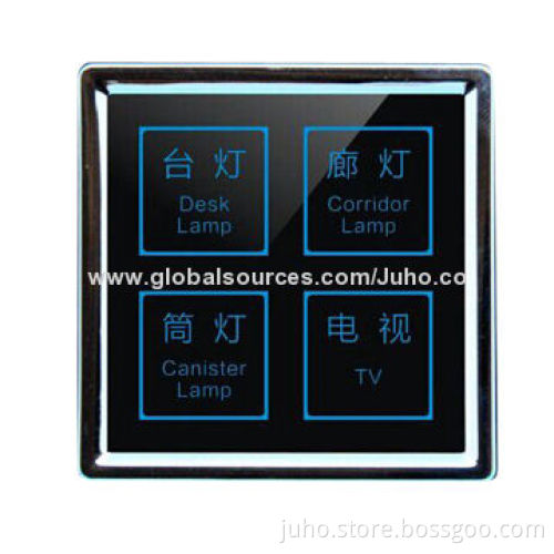 Tempered glass panel hotel touch switch